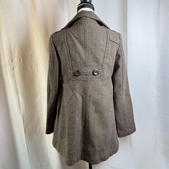 Bershka BSK Womans Double Breasted Size M Tweed Wool Brown Blazer Jacket in EUC - Picture 9 of 9